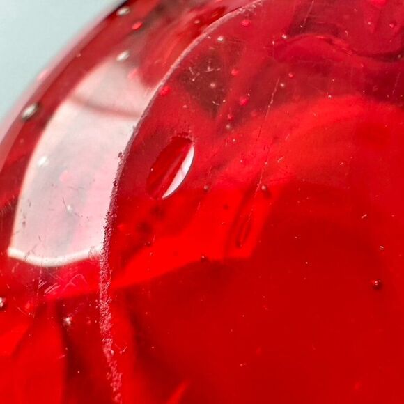 Vintage Mid Century Orange Glass Bowl trinket Dish - Picture 10 of 11